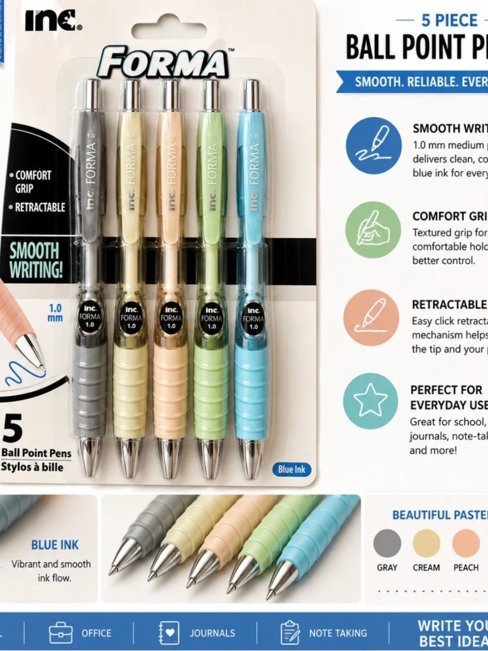 5 piece ballpoint pen set